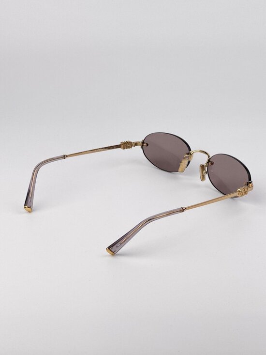 Miu Miu Women’s Sunglasses Pale Gold Gradient Pink Oval Frames MUA54S ZVN70O main image 4